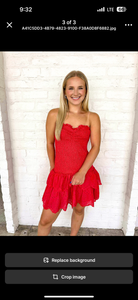 Daylight Wasted Ruffle Red Dress