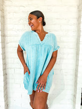Load image into Gallery viewer, Graceful Gathering Dress Teal