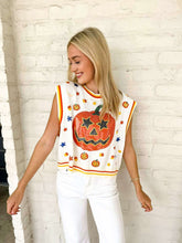 Load image into Gallery viewer, Queen Of Sparkles White Full Sequin Pumpkin Icon Vest