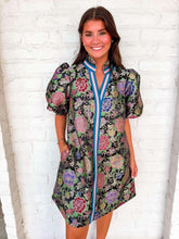 Load image into Gallery viewer, Small Talk Black Jacquard Dress