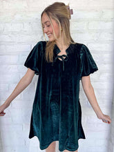Load image into Gallery viewer, Upon Request Green Velvet Dress