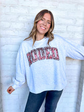 Load image into Gallery viewer, Queen Of Sparkles Grey and Red Rodeo Sweatshirt