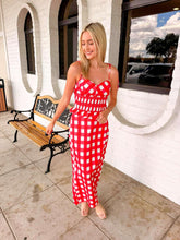 Load image into Gallery viewer, Grateful Gingham Red Skirt Set