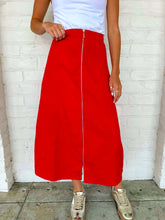 Load image into Gallery viewer, Southern Charm Red Midi Skirt