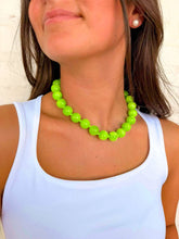 Load image into Gallery viewer, Resin Round Neon Green Necklace