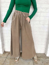 Load image into Gallery viewer, Around Town Mocha Terry Washed Pants