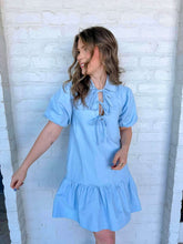 Load image into Gallery viewer, Classy Viewings Blue Twill Dress