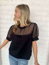 Load image into Gallery viewer, Solid And Sheer Black Top