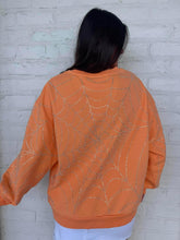 Load image into Gallery viewer, Queen Of Sparkles Light Orange Multi Spider On Web Sweatshirt