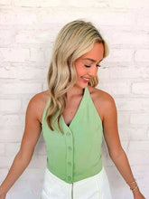 Load image into Gallery viewer, A Chic Halter Sage Top