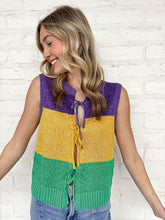 Load image into Gallery viewer, Mardi Gras Sequin Color Block Top