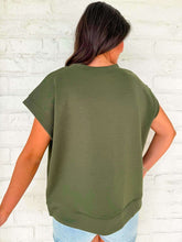 Load image into Gallery viewer, In A Daydream Dark Olive Scuba Top