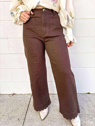 City Streets Brown Scallop Pants