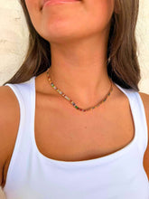 Load image into Gallery viewer, Multi Color Crystal Baguette Necklace