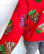 Load image into Gallery viewer, Queen Of Sparkles Red Chocolate Covered Strawberries Sweatshirt