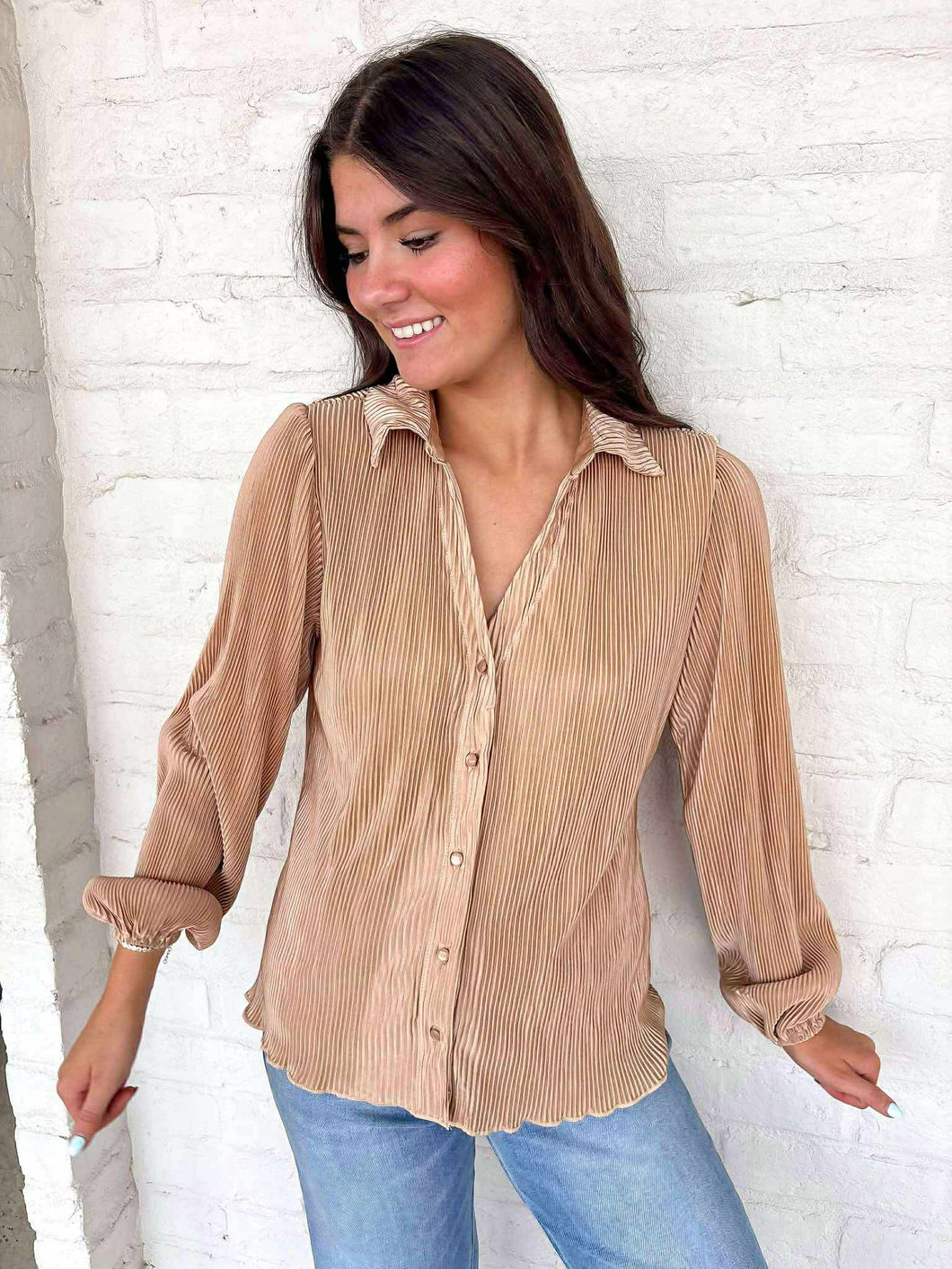 Hello There Taupe Top