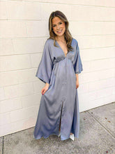 Load image into Gallery viewer, Date Night Grey Kimono Maxi Dress