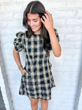 Load image into Gallery viewer, Headed For The Hills Black Plaid Dress