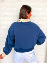 Load image into Gallery viewer, Queen Of Sparkles Navy Polkadot Collar Turkey Sweatshirt