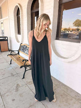 Load image into Gallery viewer, Night Shift Black Cami Maxi Dress