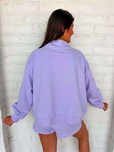 Load image into Gallery viewer, Queen Of Sparkles Lavender Scattered Jewel QOS Sparkle Logo Short