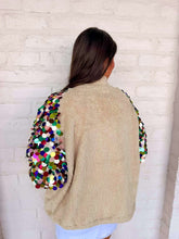 Load image into Gallery viewer, Queen Of Sparkles Ivory Multi Paulette Zip Up Fleece