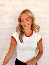 Load image into Gallery viewer, Favorite Tee White &amp; Red
