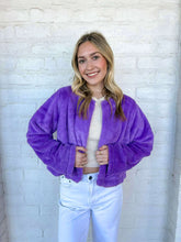 Load image into Gallery viewer, For The Plot Purple Fur Coat