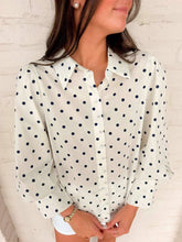 Load image into Gallery viewer, Change The World Polka Dot Navy Top