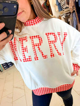 Load image into Gallery viewer, Merry Holidays Ivory Gingham Pullover