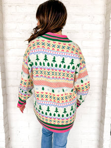 Queen Of Christmas Print Cardigan Multi