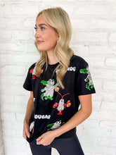 Load image into Gallery viewer, Jordan Amanda Halloween Cajun Crawfish, Alligator, Rougarou Sparkle Top