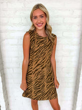 Load image into Gallery viewer, Make Us Proud Brown Tiger Stripe Dress