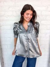 Load image into Gallery viewer, Just Because Charcoal Metallic Top