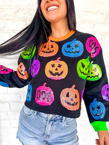 Queen Of Sparkles Black O Lantern Sweatshirt