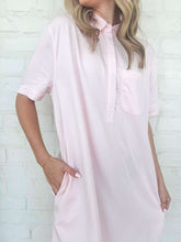 Load image into Gallery viewer, Brunch Date Light Pink Shirt Dress