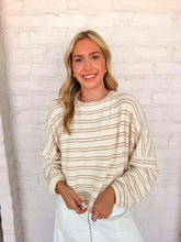 Load image into Gallery viewer, Light Up The Sky Oatmeal Stripe Top