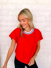 Load image into Gallery viewer, Smooth Going Red Shirt Sleeve Top