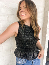 Load image into Gallery viewer, The Next One Black Smocked Top