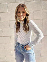 Load image into Gallery viewer, Adorable Embrace Blue Lace Longsleeve Top