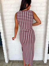 Load image into Gallery viewer, Check Mate Maroon Skirt Set
