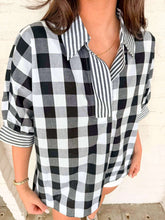 Load image into Gallery viewer, Checkered Craze Black Top