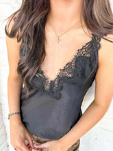 Load image into Gallery viewer, Beautifully Detailed Black Lace Cami Top