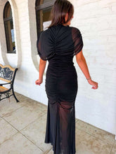 Load image into Gallery viewer, The Diagonal Style Black Mesh Dress