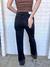 Load image into Gallery viewer, Rise Above Black Denim Rhinestone Cuff Jeans