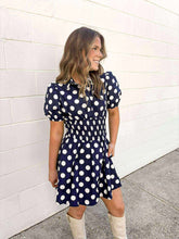 Load image into Gallery viewer, Trend On The Rise Navy Polka Dot Dress