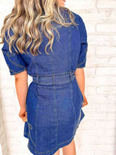 Load image into Gallery viewer, Western Look Dark Denim Dress