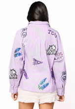 Load image into Gallery viewer, Queen Of Sparkles TCU Mini Icon Striped Button Down