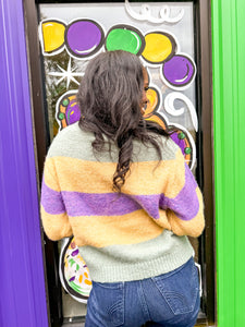 Living For Mardi Gras Sweater Top