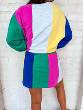 Load image into Gallery viewer, Queen Of Sparkles Multi Colorblock Stripe QOS Skirt